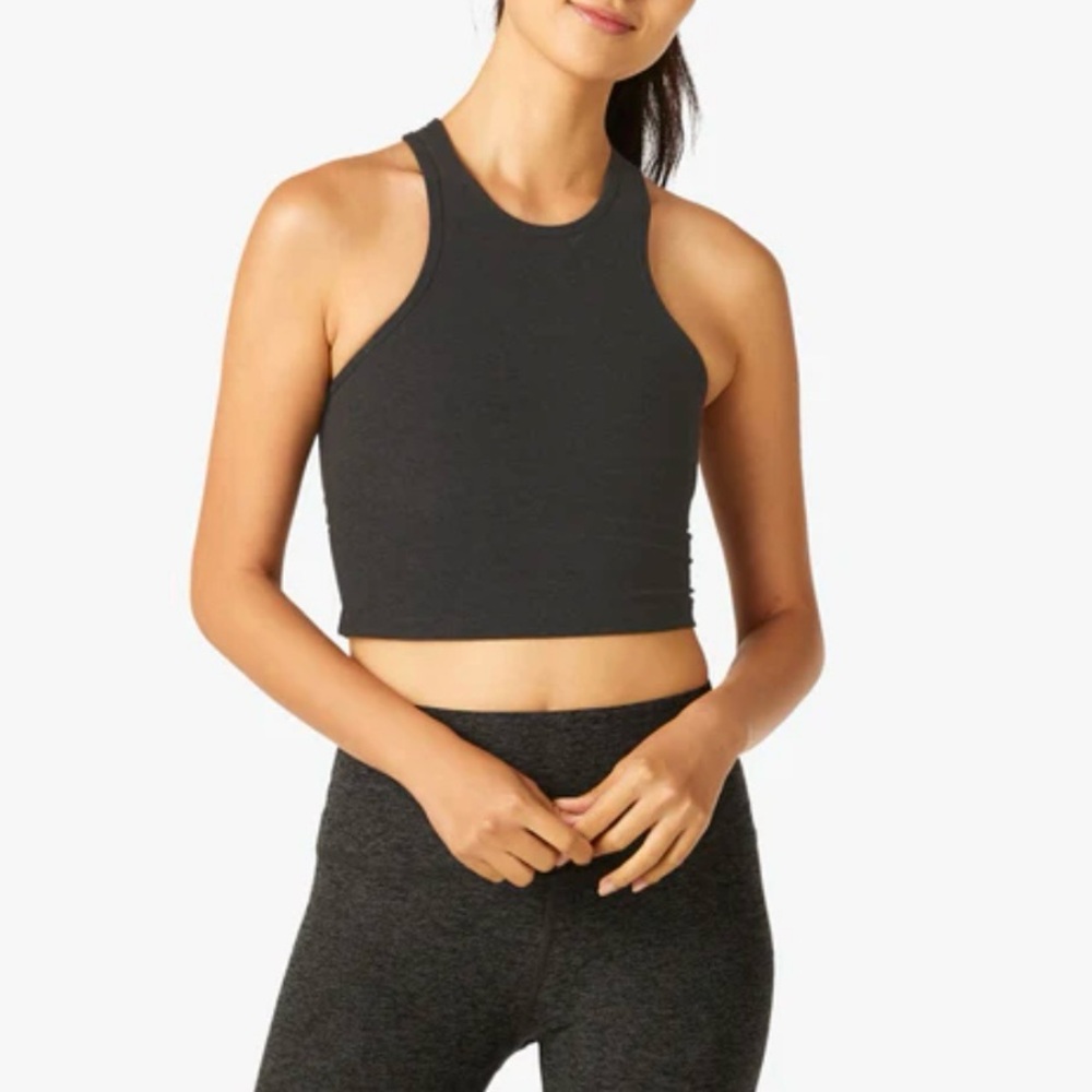 Beyond Yoga Studio Space Dye Cross Back Tank Top black